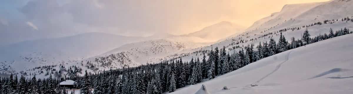 snöig skidort