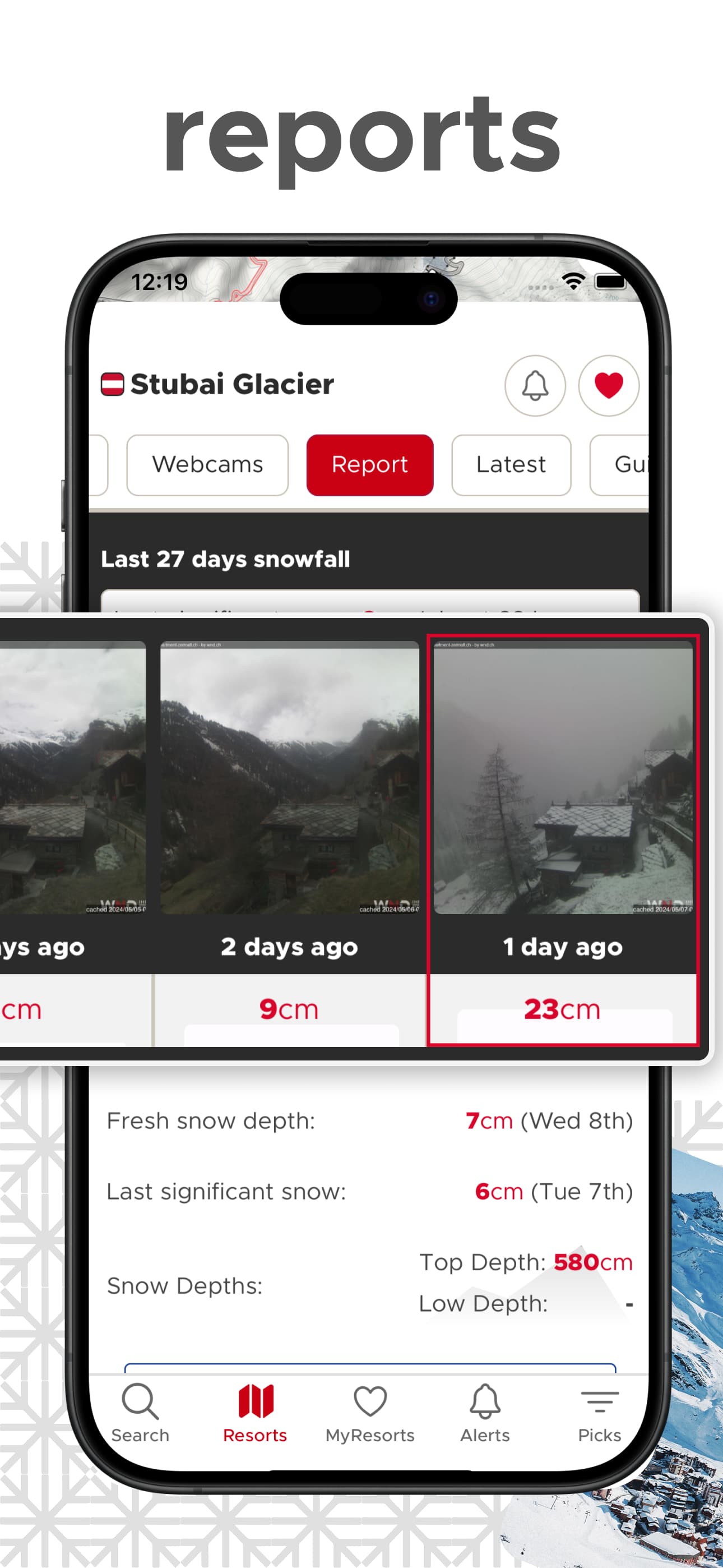 Snow-Forecast appens skärmdumpsbild 4