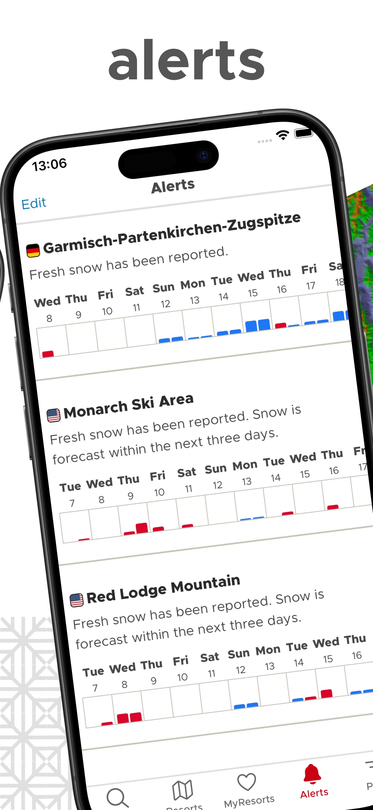 Snow-Forecast appens skärmdumpsbild 7