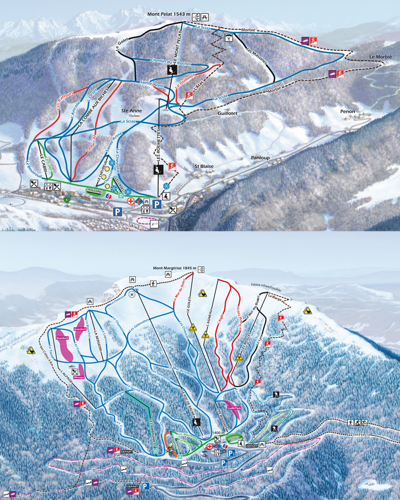 Aillons-Margeriaz Piste / Trail Map