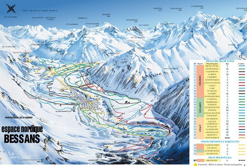 Bessans Val D'Arc Piste / Trail Map