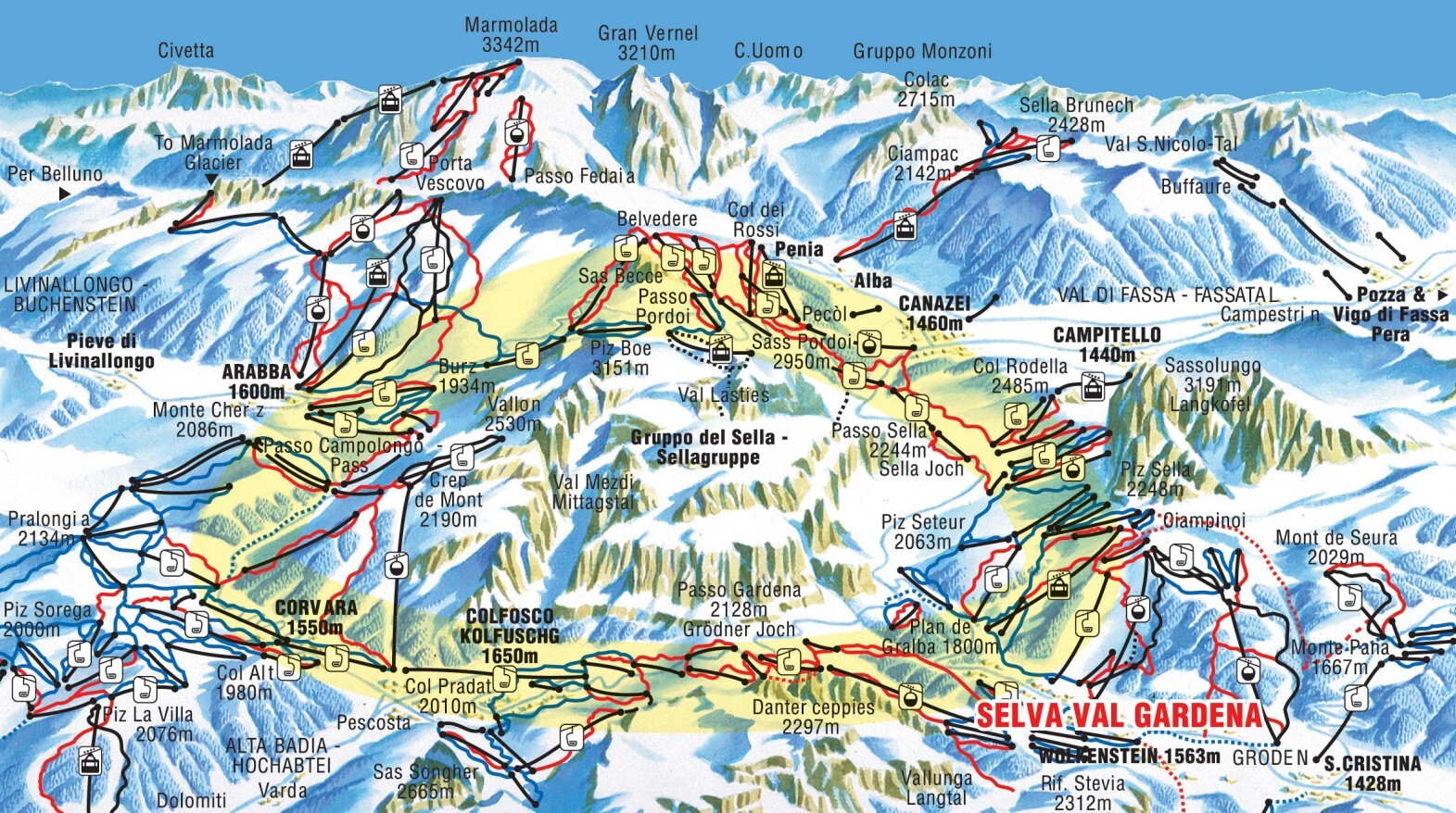 Campitello Piste / Trail Map