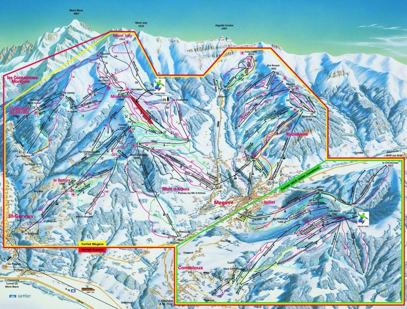 Combloux Piste / Trail Map