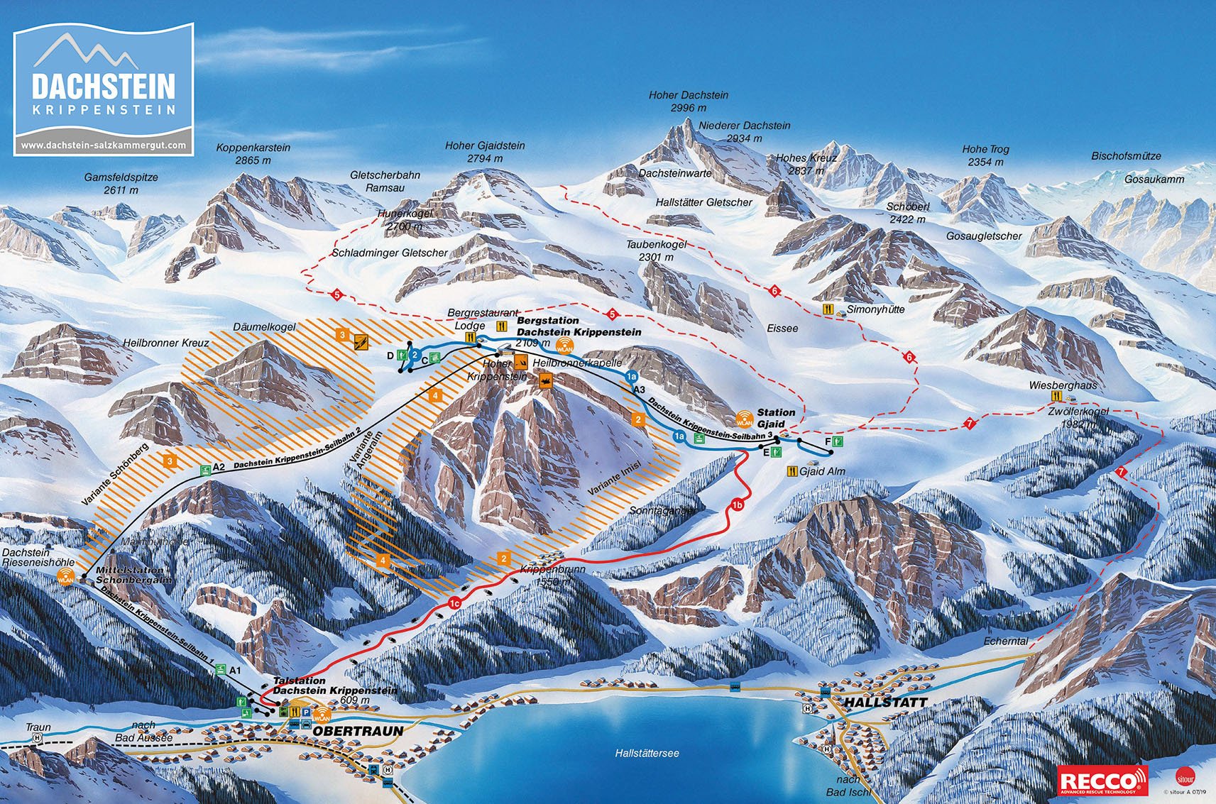 Dachstein Glacier Piste / Trail Map