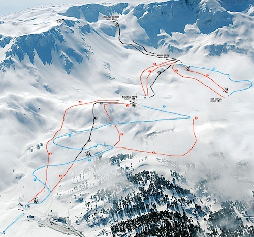 Davraz Piste / Trail Map