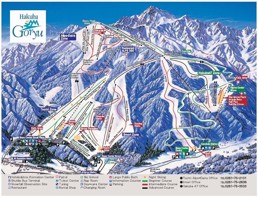 Hakuba Goryu Piste / Trail Map