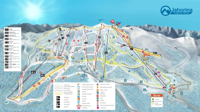 karta jahorine Jahorina skidortsguide, karta & boende i Jahorina karta jahorine