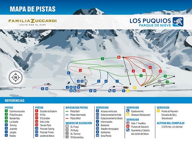 Los Puquios Piste / Trail Map