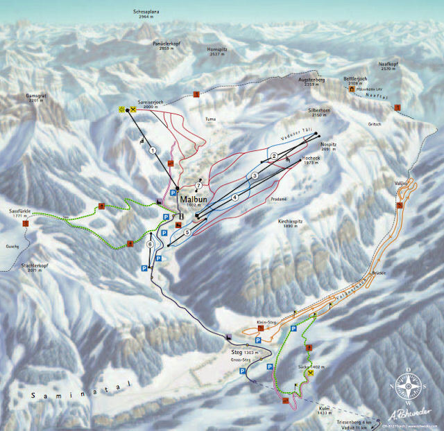 Malbun Piste / Trail Map