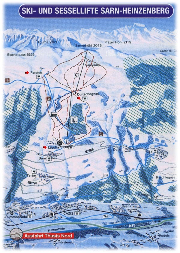 Sarn - Heinzenberg Piste / Trail Map