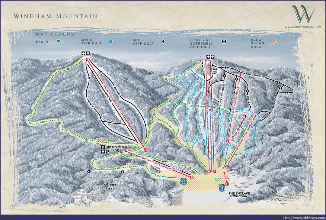 Ski Windham Piste / Trail Map