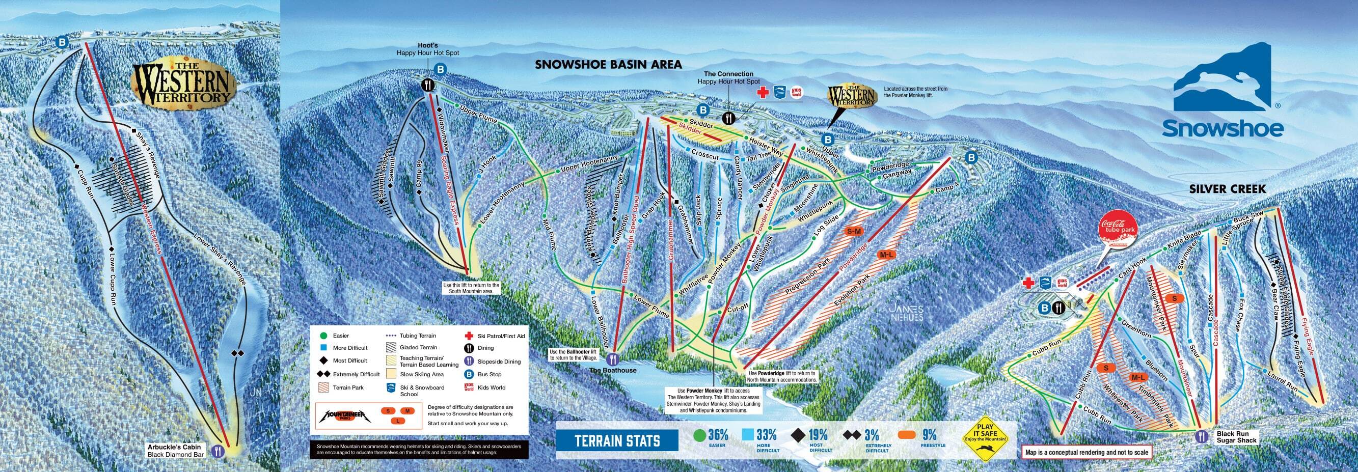 Snowshoe Mountain Resort Piste / Trail Map