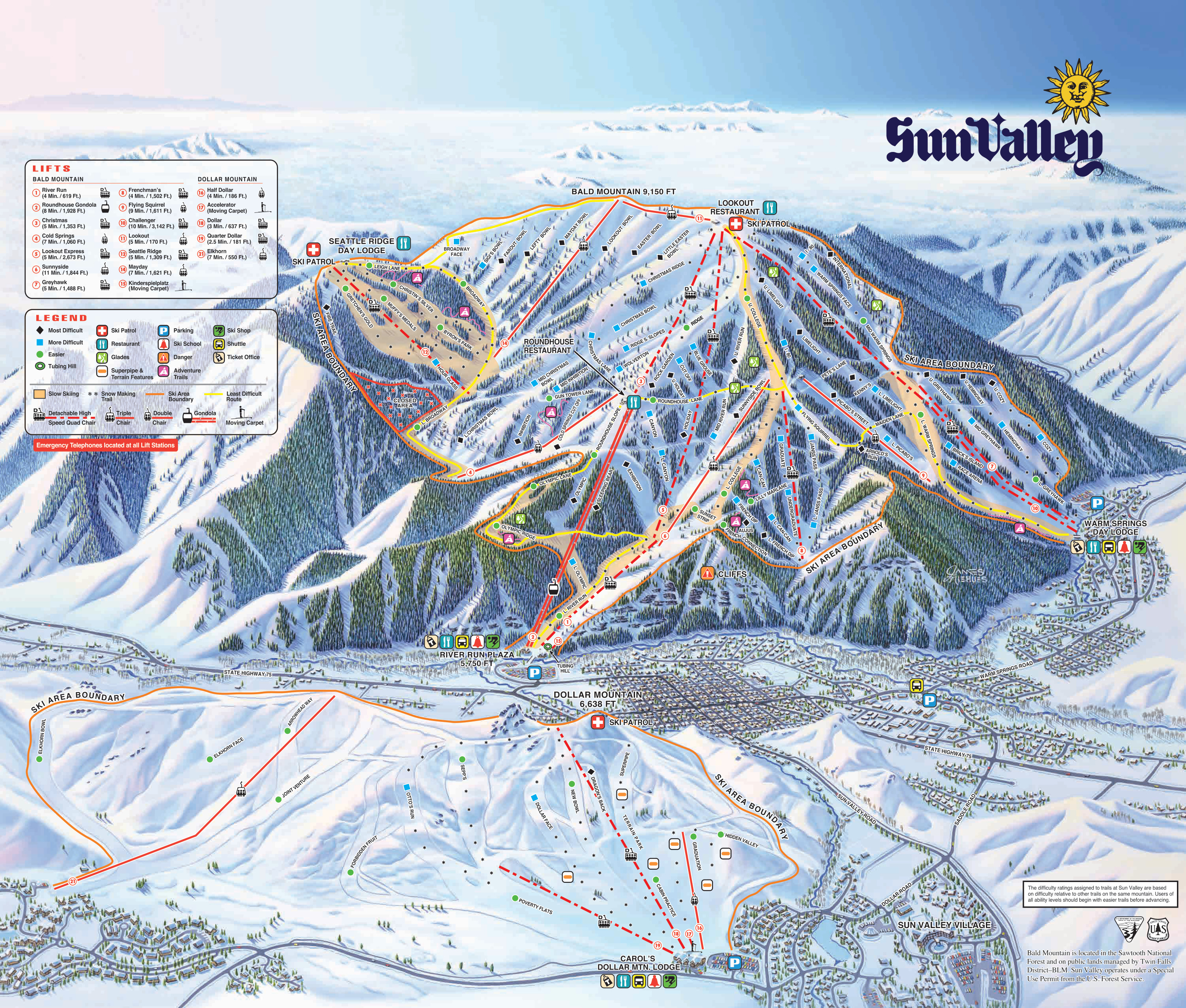 Sun Valley Piste / Trail Map