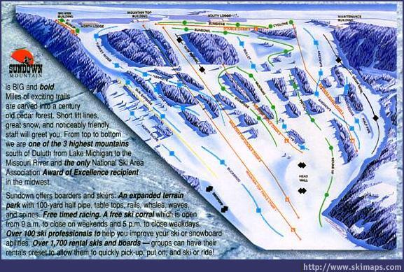 Sundown Mountain Piste / Trail Map