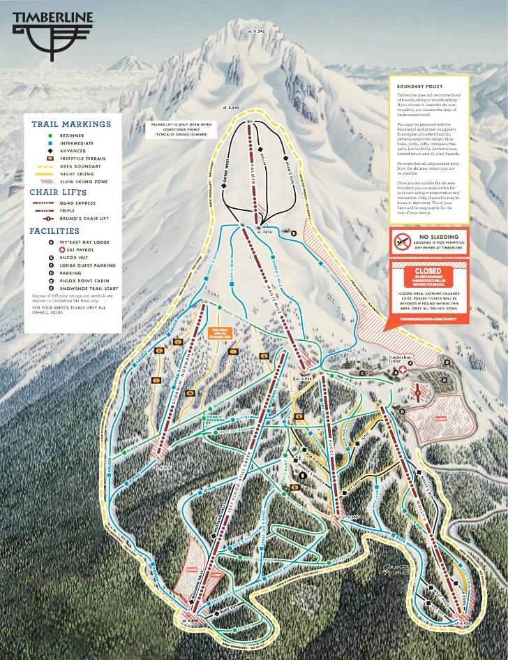 Timberline Piste / Trail Map