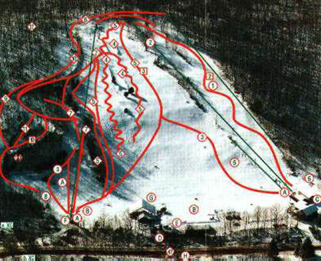 Woodbury Ski Area Piste / Trail Map