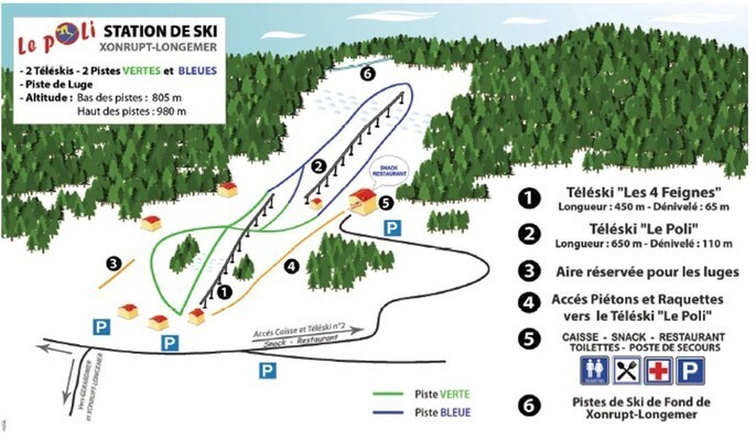 Xonrupt Longemer (Le Poli) Piste / Trail Map
