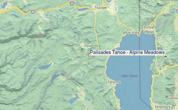 Palisades Tahoe - Alpine Meadows Location Map