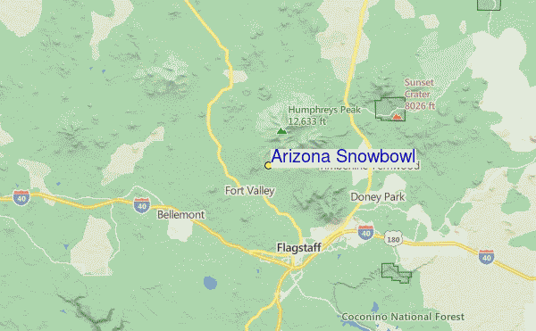 Arizona Snowbowl Location Map