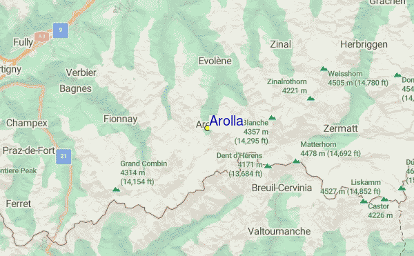 Arolla Location Map