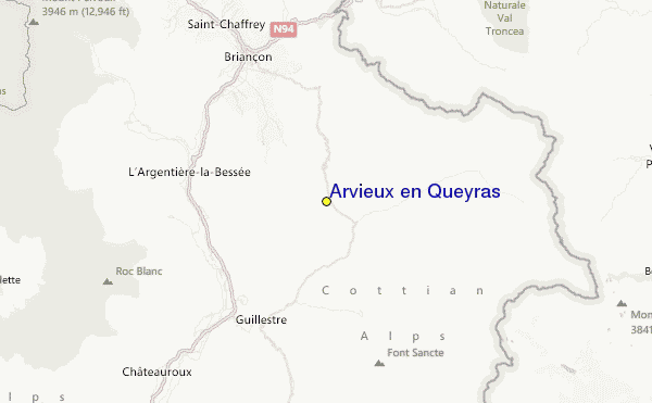 Arvieux en Queyras Location Map