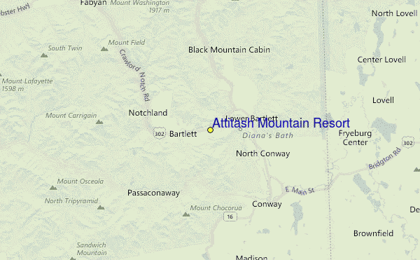 Attitash Mountain Resort Location Map