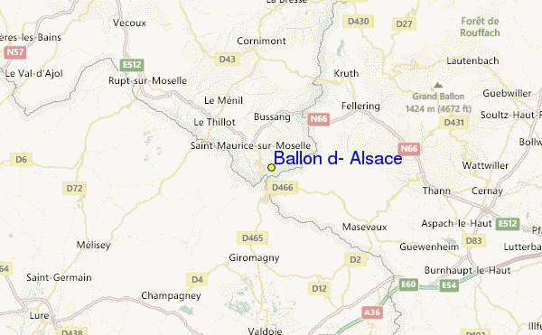 Ballon d' Alsace Location Map
