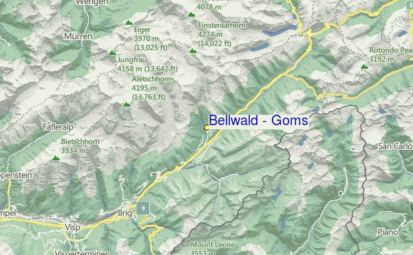Bellwald / Goms Location Map