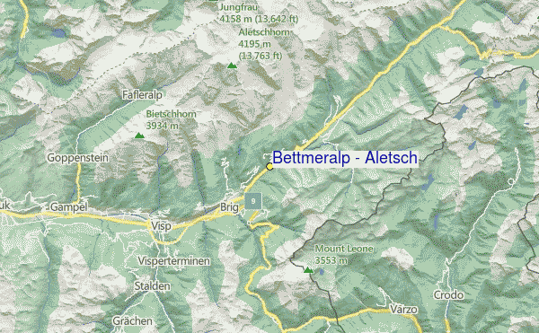 Bettmeralp - Aletsch Location Map