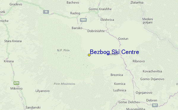 Bezbog Ski Centre Location Map