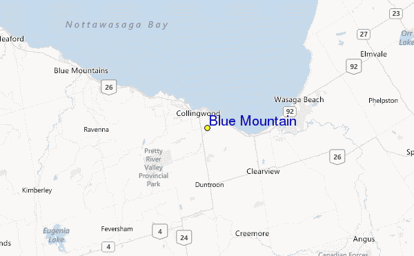 Blue Mountain Location Map