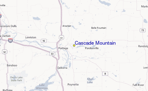 Cascade Mountain Location Map