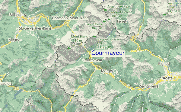 Courmayeur Location Map