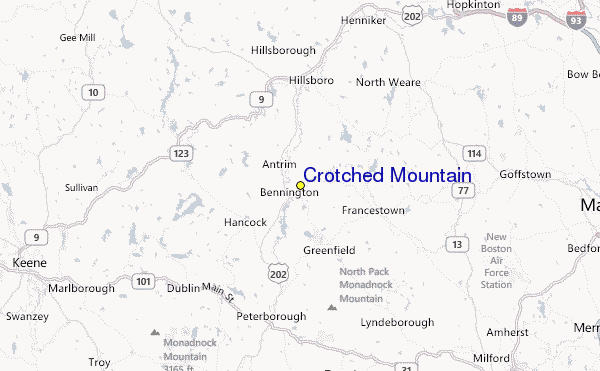 Crotched Mountain Location Map