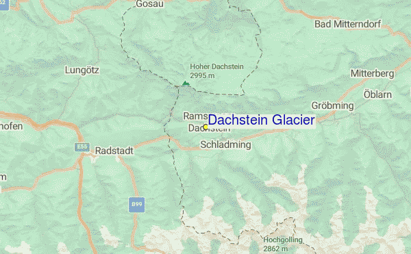 Dachstein Glacier Location Map