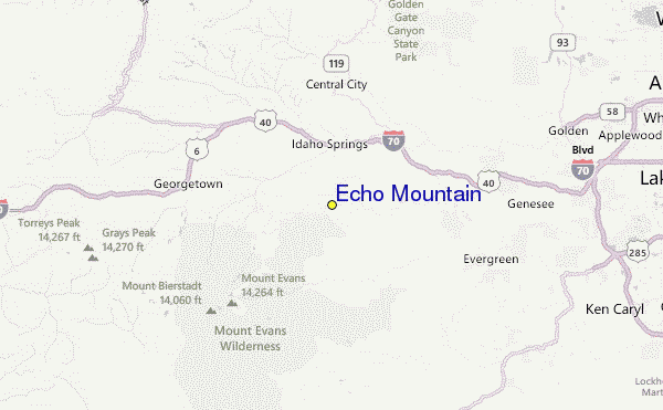 Echo Mountain Location Map
