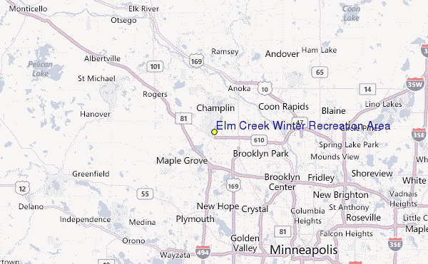 Elm Creek Winter Recreation Area Location Map