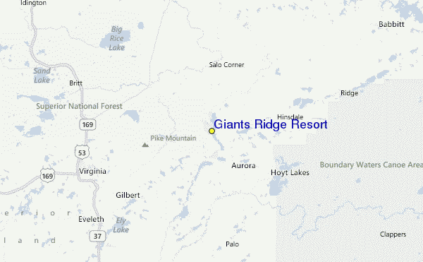 Giants Ridge Resort Location Map