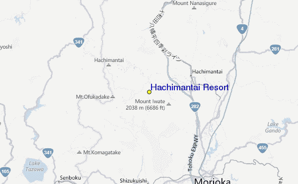 Hachimantai Panorama Ski Area Location Map