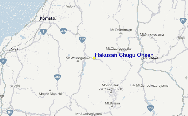 Hakusan Chugu Onsen Location Map