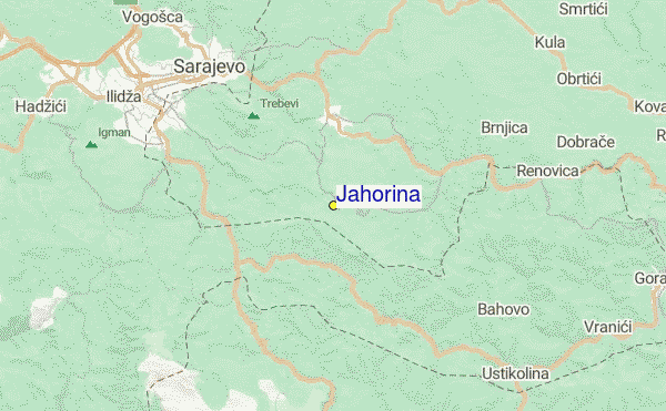 Jahorina Location Map