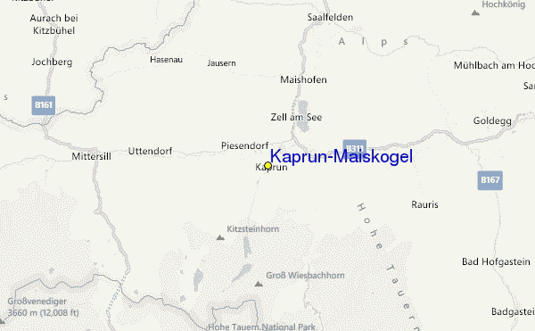 Kaprun/Maiskogel Location Map