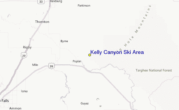 Kelly Canyon Ski Area Location Map