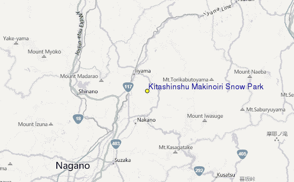 Kitashinshu Makinoiri Snow Park Location Map