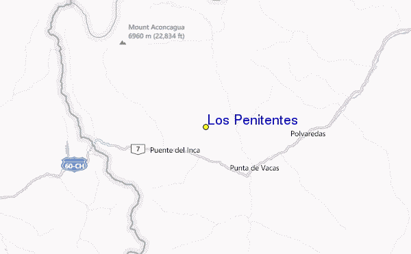 Los Penitentes Location Map