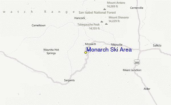 Monarch Ski Area Location Map