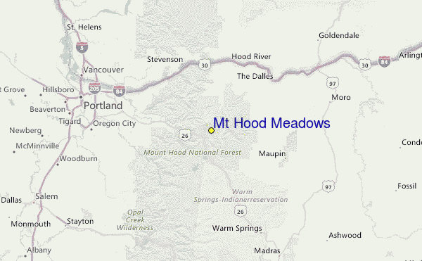 Mt Hood Meadows Skidortsguide Karta Boende I Mt Hood Meadows