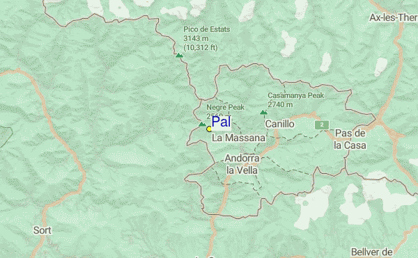 Vallnord-Pal Location Map