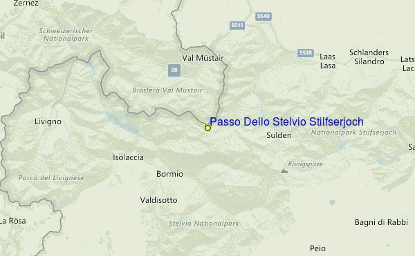Passo Dello Stelvio Stilfserjoch Location Map