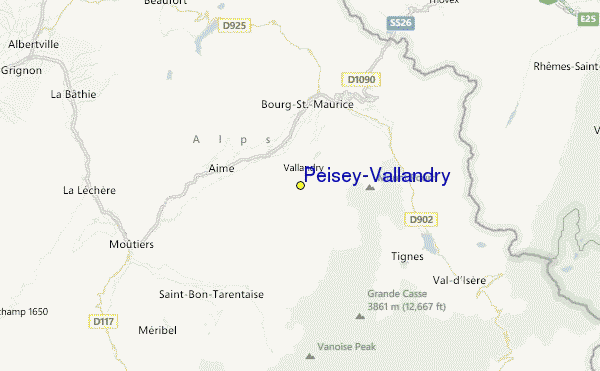 Peisey/Vallandry Location Map